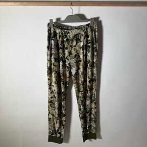 Vintage WAYF Green Floral Patterned Jogger Pants